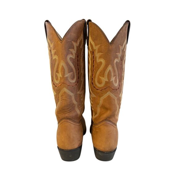 Justin Women's Cowboy Cowgirl Brown Leather Boots Size 8.5 B L4966 - Picture 5 of 8